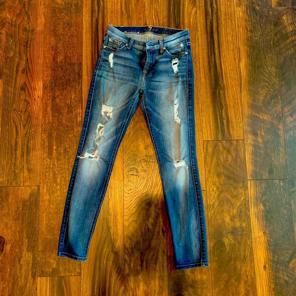 7 for all mankind ankle skinny jeans
